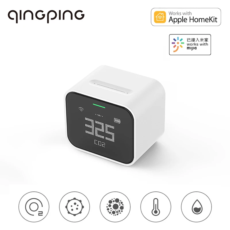 Qingping Air Monitor Lite CO2 PM2.5 PM10 Temperature Humidity Detector Touch Operation Work For