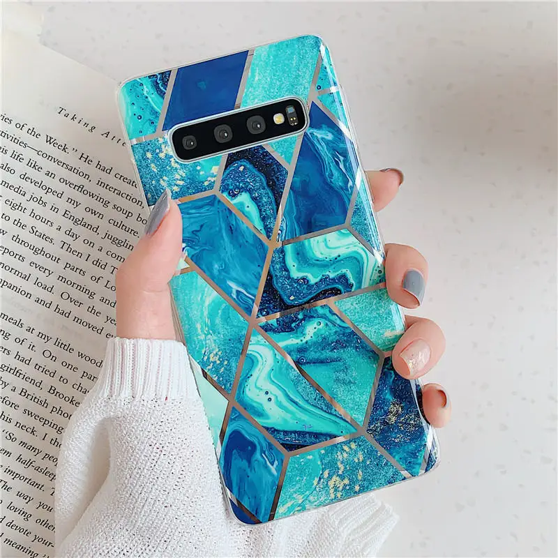 silicone case samsung FLYKYLIN Plating Marble Case For Samsung Galaxy S20 FE S9 S10 Note 20 Ultra S21 S20 S22 Plus Cover Flower Silicone Phone Coque samsung cute phone cover Cases For Samsung