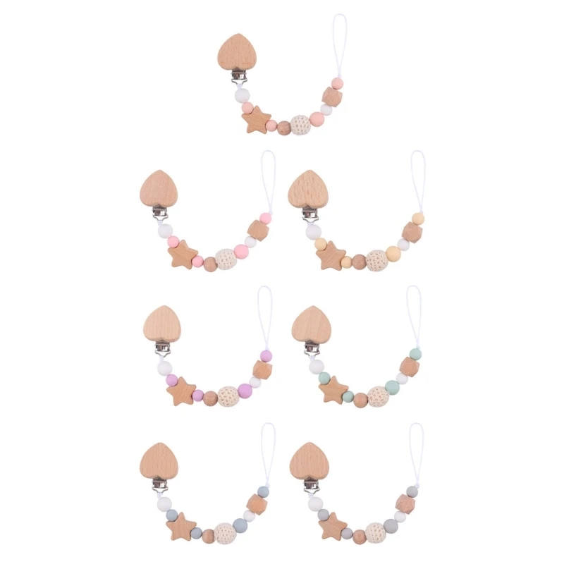 

Baby Cartoon Peach Heart Beech Clip Soother DIY Star Pacifier Chain Strap 40JC