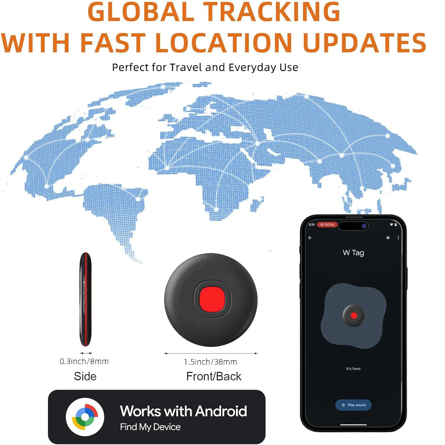 Smart Tag Para Android - Localizador Bluetooth, Compatible Con Google Find My Device, IP67, 2 Unidades