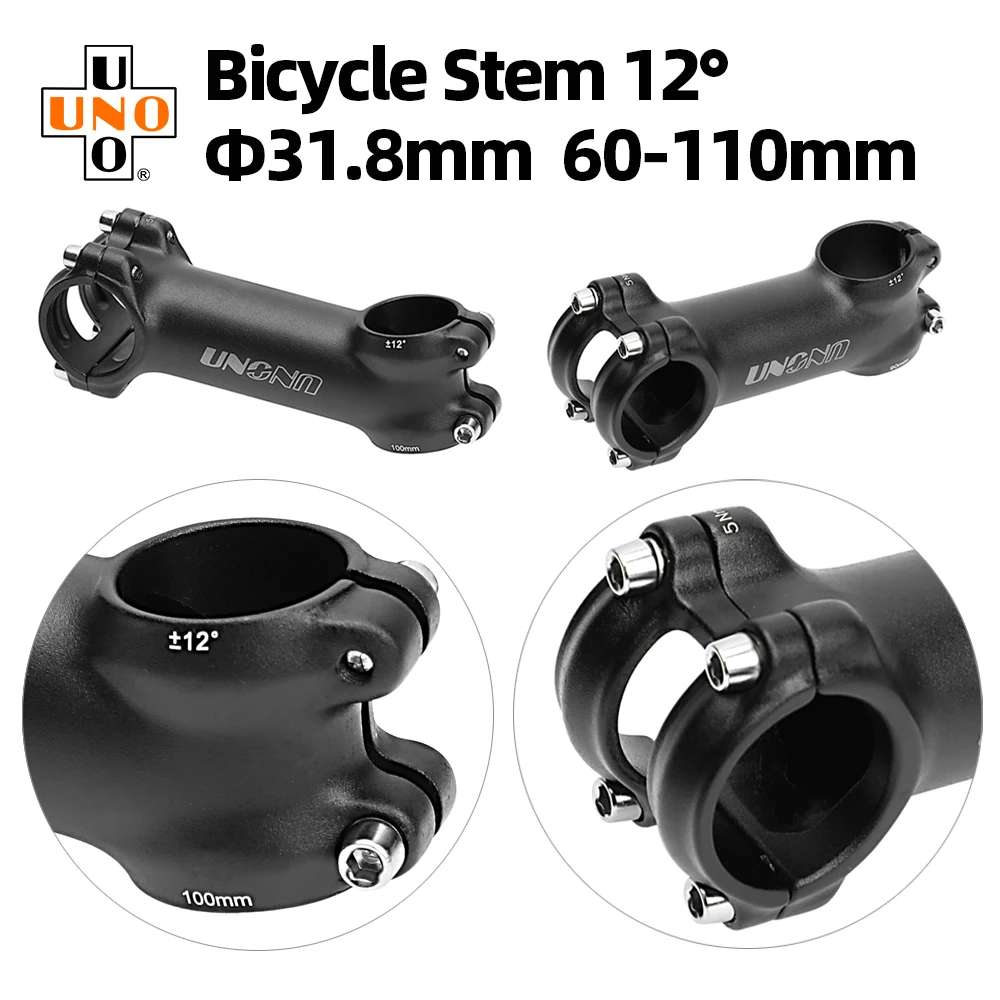 12 Degree 60-110MM MTB Bicycle Handlebar Stem 31.8MM Road Gravel