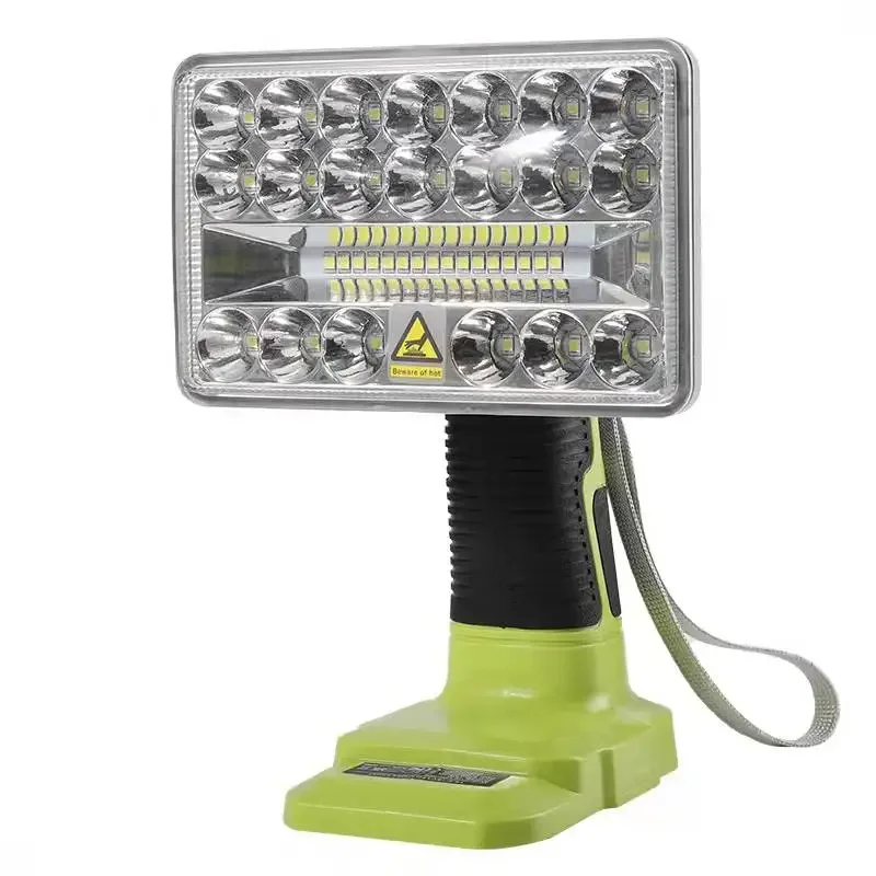 LED Alarm Work Lights Flashlights Electric Torch Spotlight Car Lamp For RYOBI Power Tools 14.4V 18V Lithium Nickel One+ Battery