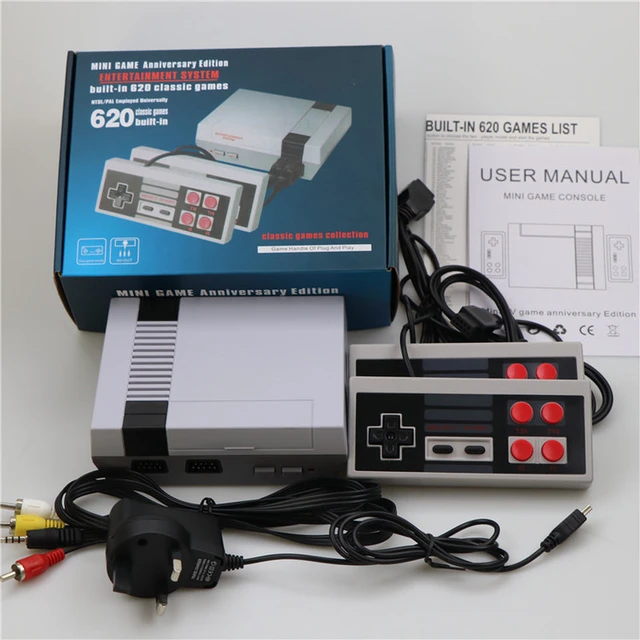 Mini TV Video Game Console NES 8 Bit Built-in 620 Classic Retro Games 2  Players Support AV Output Handheld Children's Toys Gift