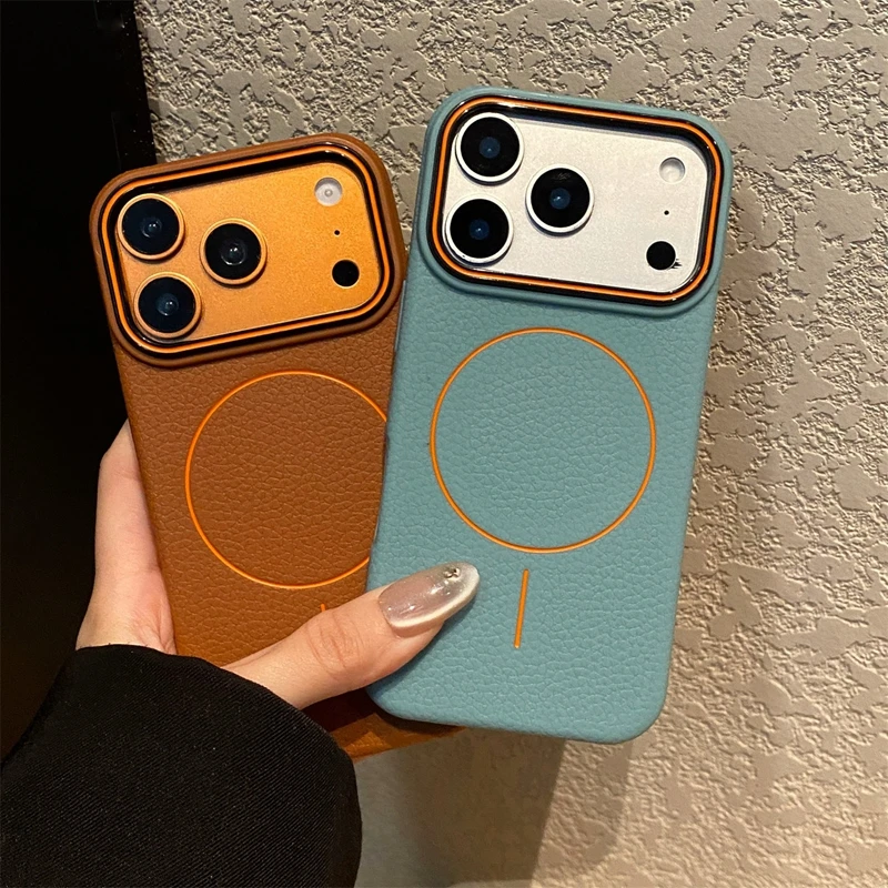 Luxury Magnetic Matte Leather Phone Case For Iphone Series_voghion.com