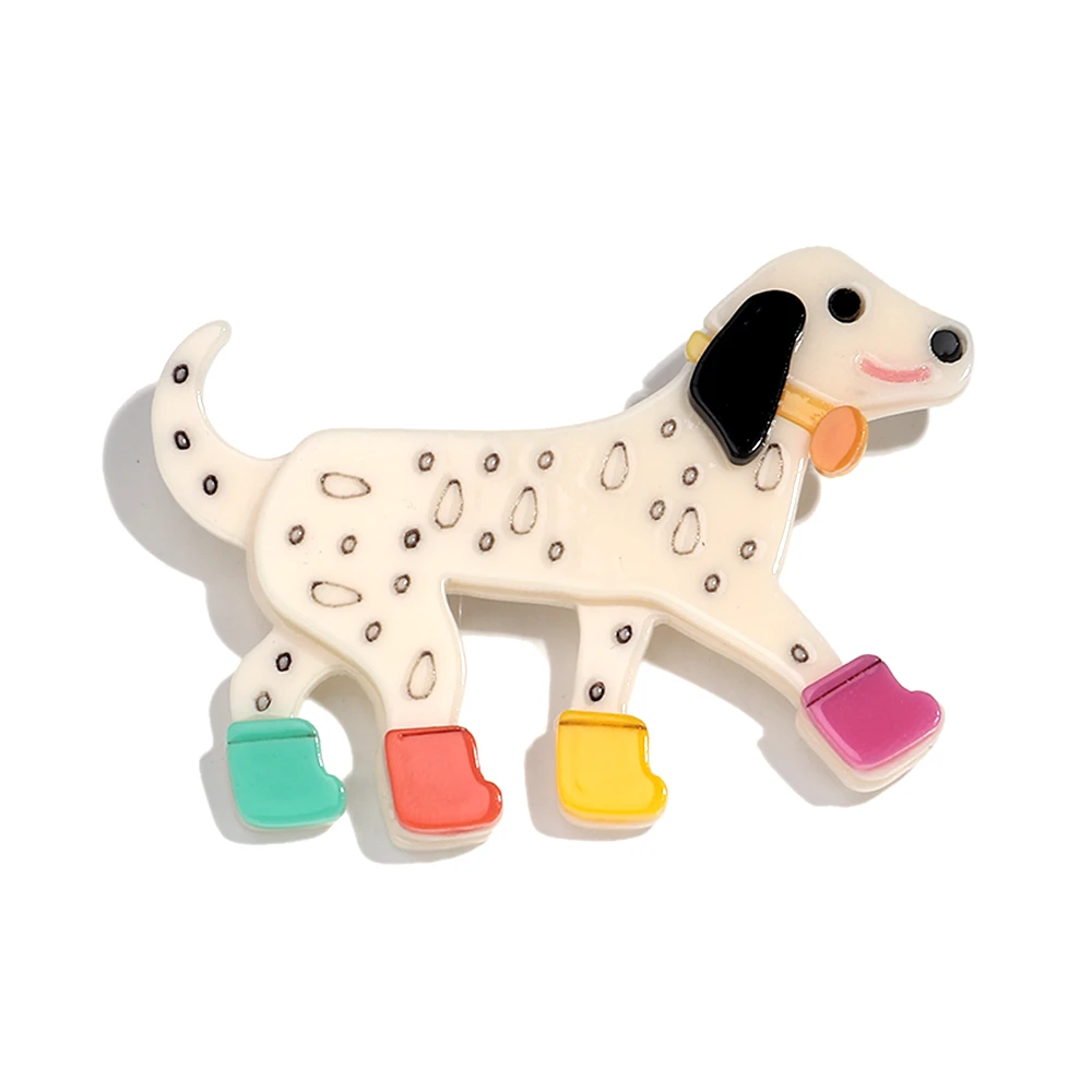 cute-acrylic-spotted-dog-brooches-with-colorful-shoes-and-bows