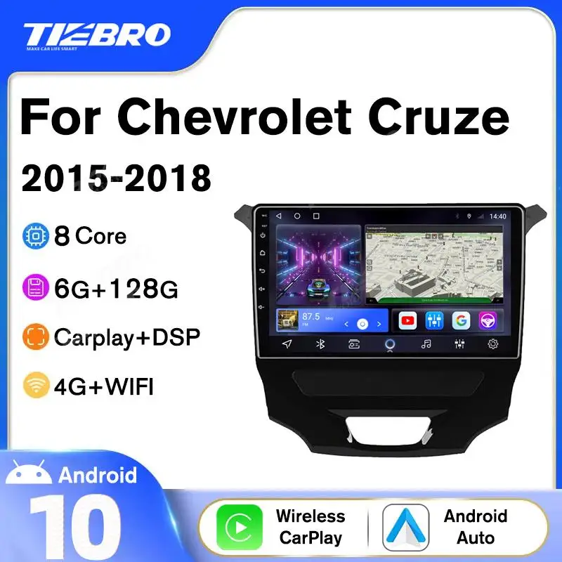 

Автомагнитола Tiebro 2DIN Android 10 для Chevrolet Cruze 2015-2018 автомобильный мультимедийный плеер Android автомобильный GPS-навигатор NO 2DIN DVD DSP