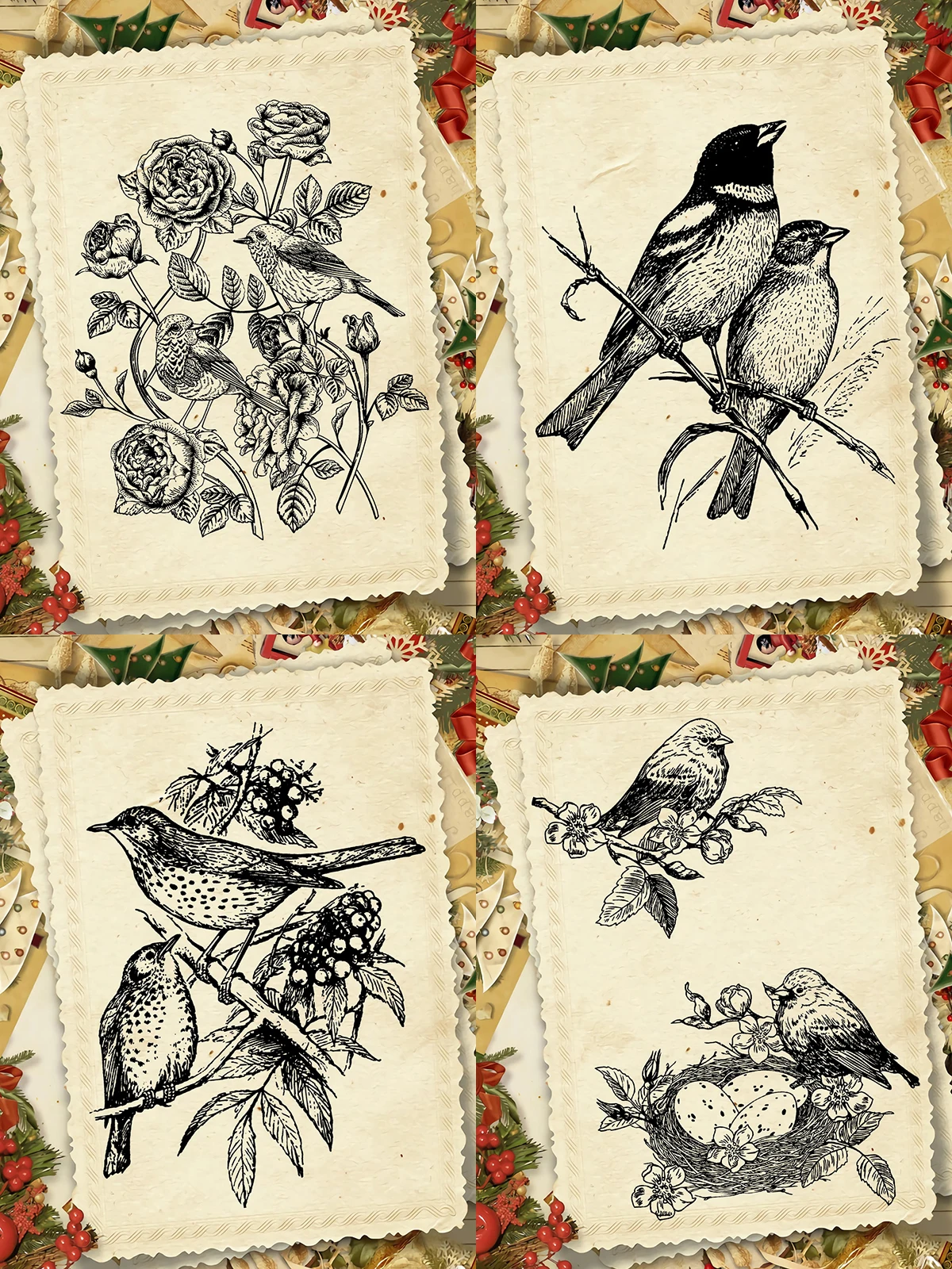 AZSG Vintge Birds Clear Stamps For DIY Scrapbooking Paper Card Making Album Fun Decorative Silicone Seal Craft