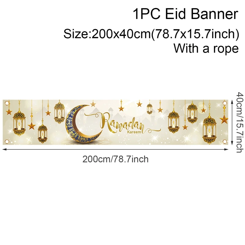 Boyiee Ramadan Mubarak Decorations Backdrop Banner - View #7