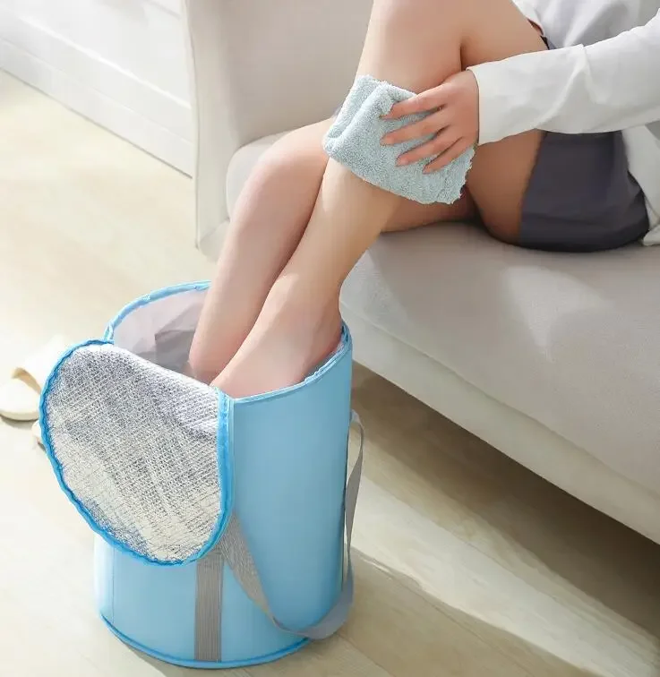 Portable Folding Foot Spa Tub with Large Capacity for Traveling Foldable Outdoor Wash Basin for Camping and Hiking Portable