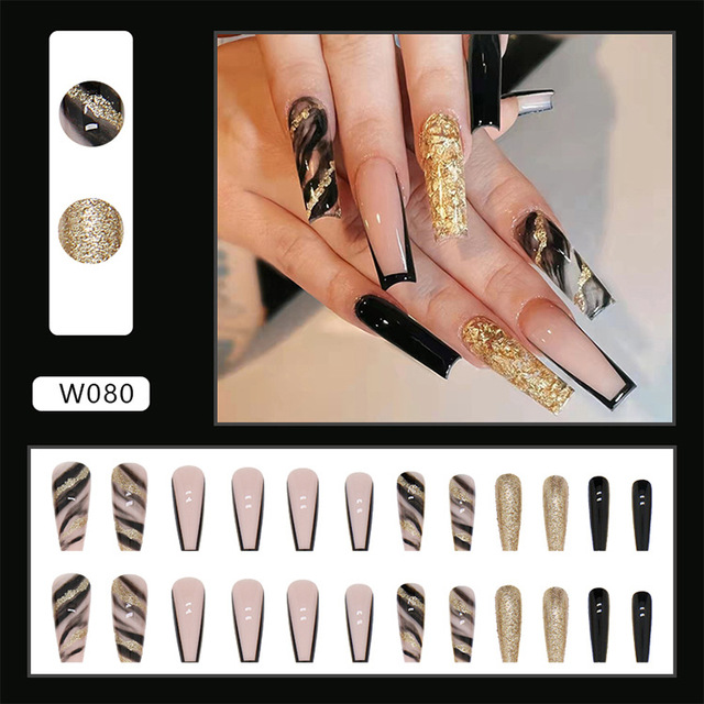 detachable fake nails with design butterfly press on nails coffin long artificial nails with glue fingernails fake