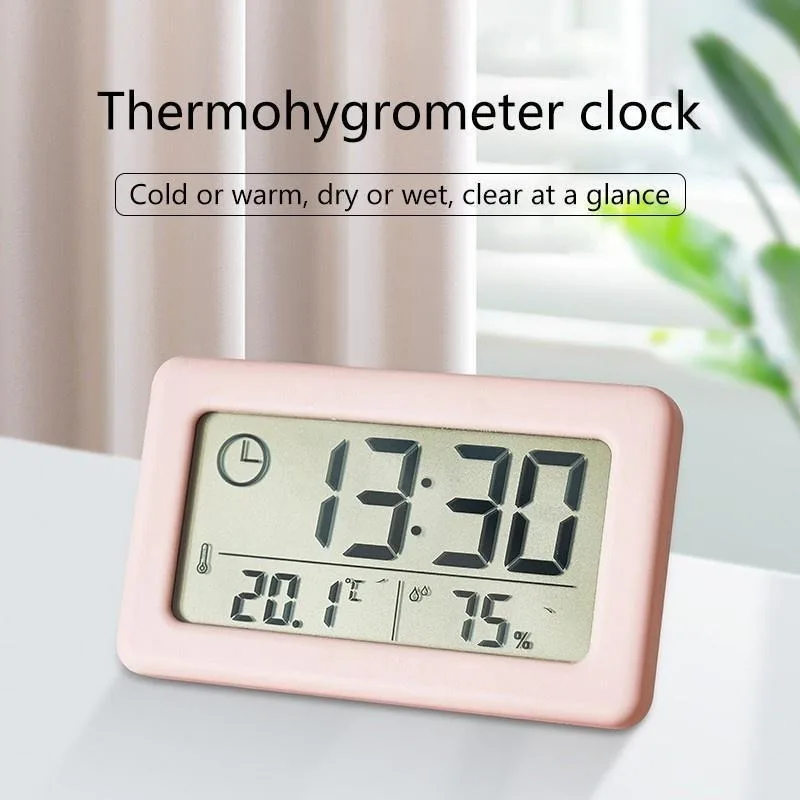 Large LCD Screen Electronic Clock Thermometer Hygrometer Ultra-thin Multifunction Temperature Humidity Monitor Digital Clock digital clock lcd digital clock digital desk clock digital table clock
