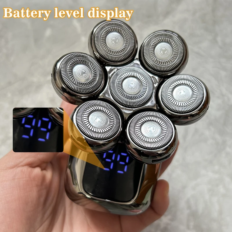 Head Shavers for Bald Men Rotary Electric Razor Cordless Shaver for Men Multifunctional Electric Razors for Bald Men Waterproof 2