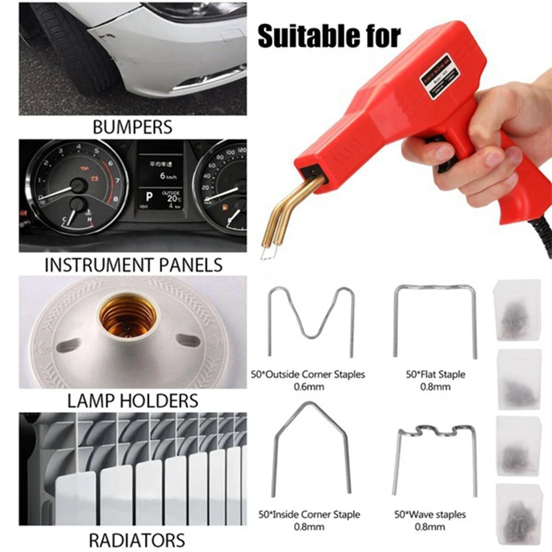 HOT Stapler Plastic Welder Heat Gun 70W/50W Plastic Welding Machine Bumper Soldering Iron Staples Bumper Repair Car Tools Kit 5