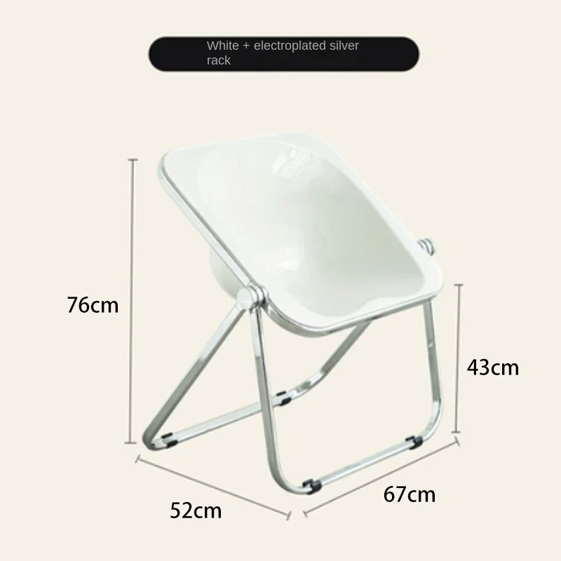 Warming Nordic Medieval Folding Chair Simple Household Transparent Small-sized Milk Tea Shop Restaurant Waiting folding chair