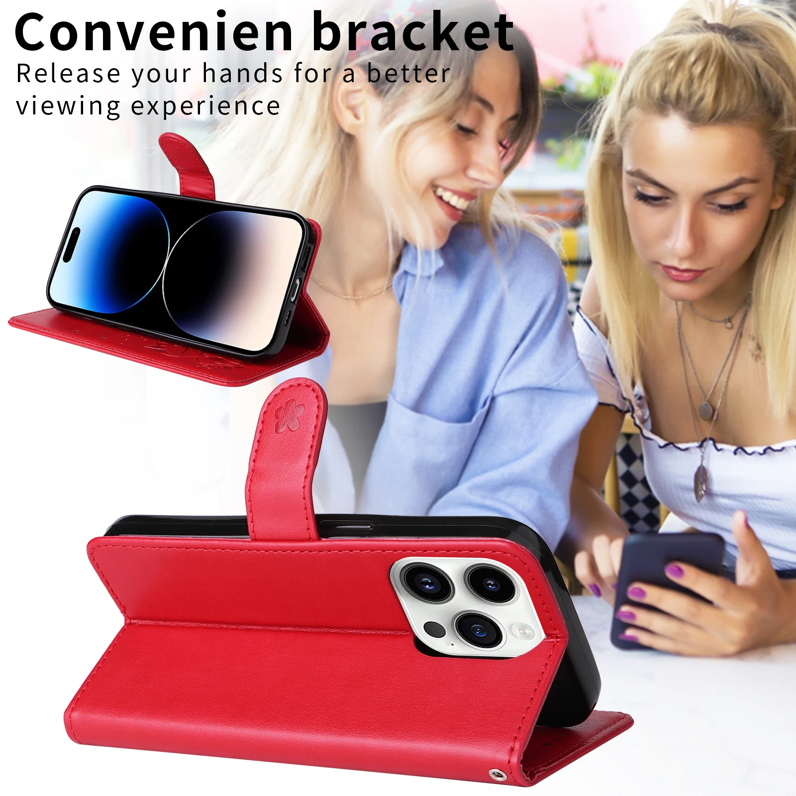 Leather Wallet Phone Case with RFID Blocking Technology