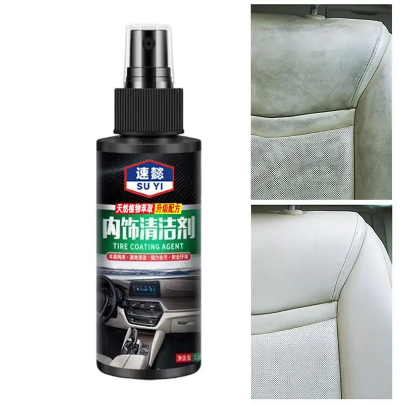 Leather Cleaner For Car Interior 120ml Car Refurbishment Cleaning Agent Screen Foam Cleaner Conditioner Restore And Protect