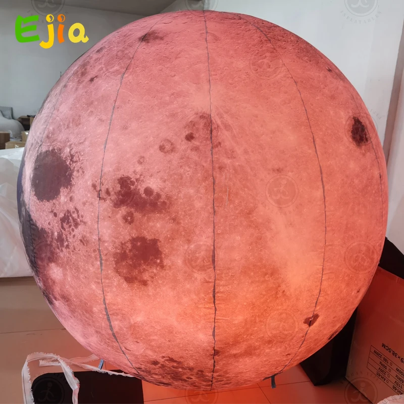 Solar System Nine Planets Airsealed Giant Inflatable Moon With Led Lights Airtight Hanging Earth Globe For Party Decoration
