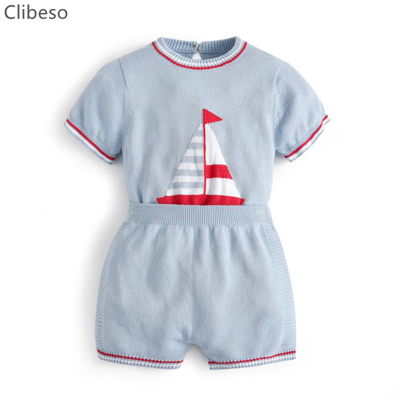 Infant Boy Knitted Clothing Set Baby Spanish Boutique Clothes Summer
