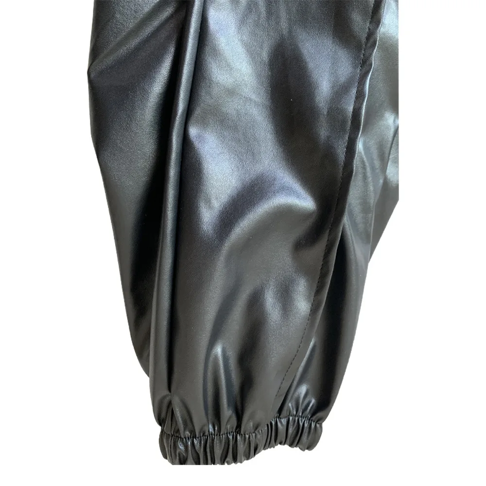 Y2K Female Pu Leather Pants Fall Winter Trend Fashion Streetwear Pencil Trousers Women's Solid Color Casual Pants
