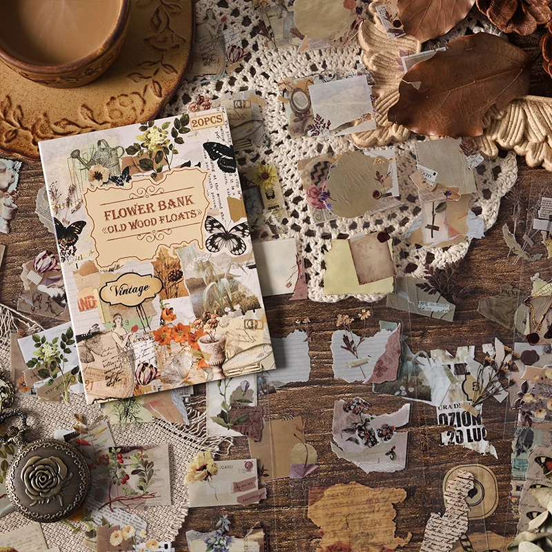Stickers scrapbooking supplies 20 pcs Collection old items Series Stickers aesthetic Stick Labels Decorative Scrapbooking material hand made Diy Supplies