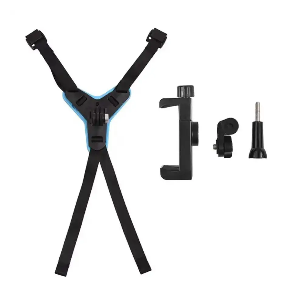 오토바이 헬멧 스트랩 마운트 카메라 턱 스탠드, GoPro Hero 11 10 9 8 7 용, 블랙 Insta360 One R 헬멧 거치대, 휴대폰 클립 포함