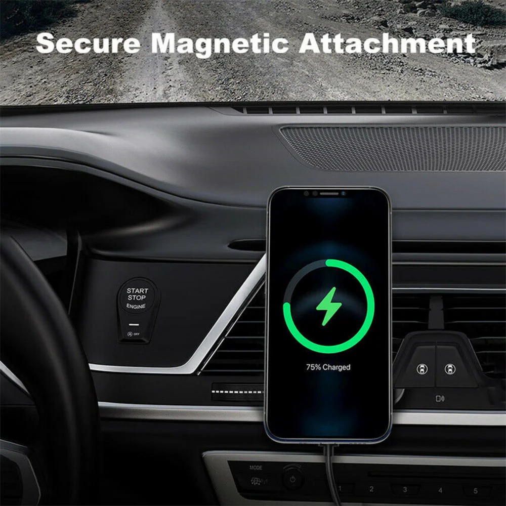 Wireless 15w Magnetic Car Mount Holder Charger Car Air Outlet Phone Holder For Iphone 13 12 Pro Max Phone Fast Charge Rotate 360