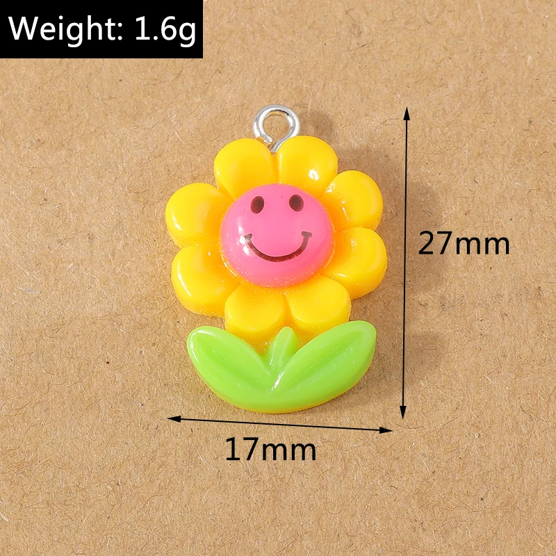 15 Stück zufällige Mischung, niedliche Harz-Tier-Blumen-Charms-Anhänger für Ohrringe, Halsketten, Armbänder, DIY, Kinderschmuck, Geschenkzubehör – Detail 17