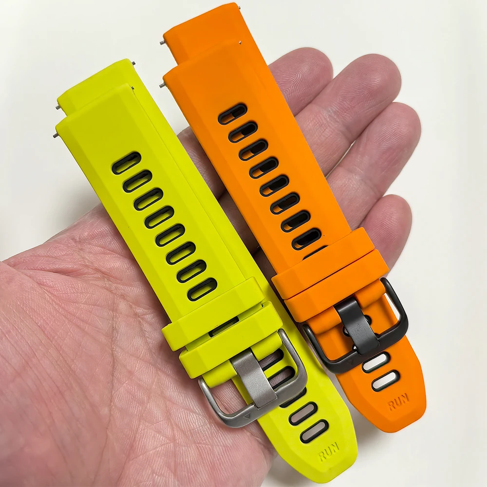 Two-Tone Sports Silicone Strap, 22mm - Versatile Wristband