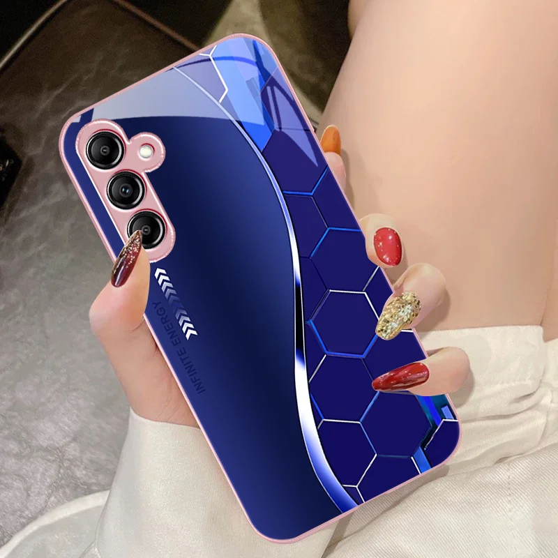 Flowing Light Honeycomb Glass Phone Case