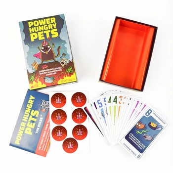 Power Hungry Pets Gioco di carte Gioco da tavolo Giochi di carte di strategia per feste in famiglia Gioco di strategia impegnativo di carte da festa