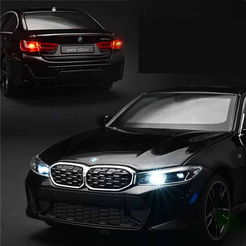 1:24 BMW 3 시리즈 325i 325LI M 쿠페 합금 스포츠카 모델 다이캐스트 금속 차량 모델 시뮬레이션 사운드 라이트 어린이 장난감 선물