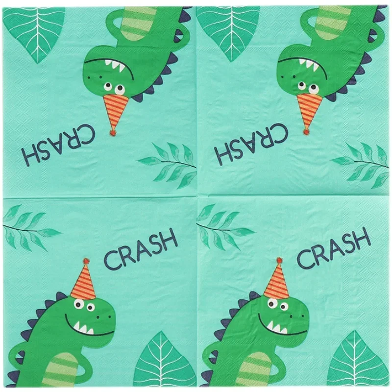 Neue Dinosaurier Bunte Druck Servietten kinder Geburtstag Party Cartoon Mund Tuch Papier Reinem Holzzellstoff Papier Tischsets – Detail 8