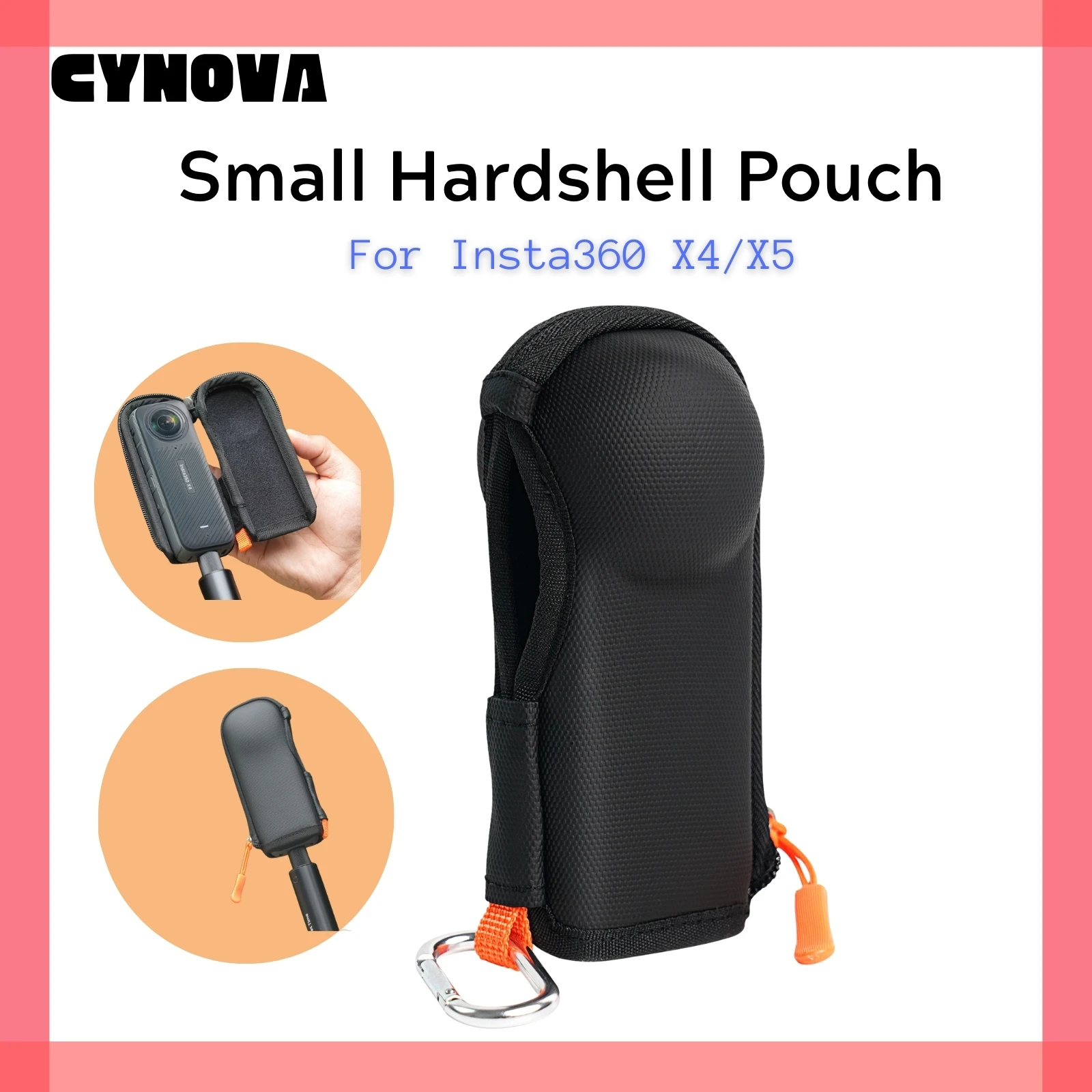 Cynova For Insta360 X5 Hardshell Pouch Small Camera Portable