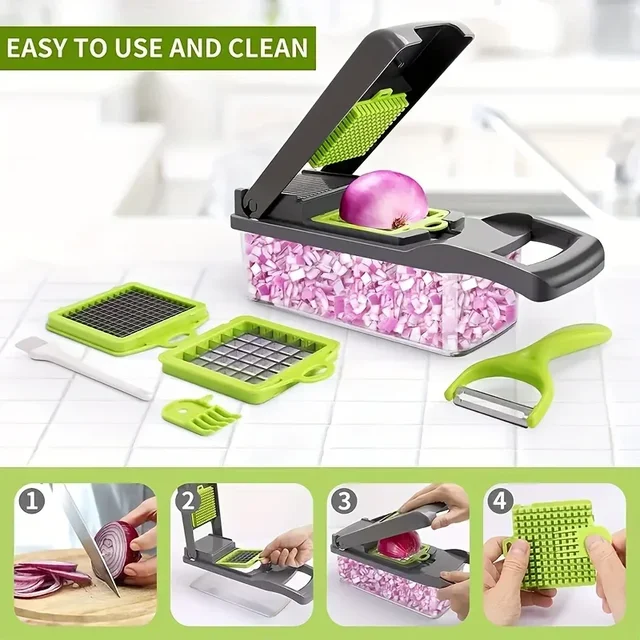 14/15/16 in 1 Multifunctional Vegetable Chopper Slicer Shredder with Basket Fruit Slicer Potato Shredder Carrot Grind Gadgets 5