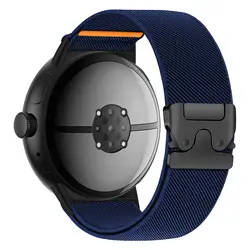 Premium Nylon Elastic Sport Parachute Belt Strap for Pixel Watch 1 41mm (Midnight blue)