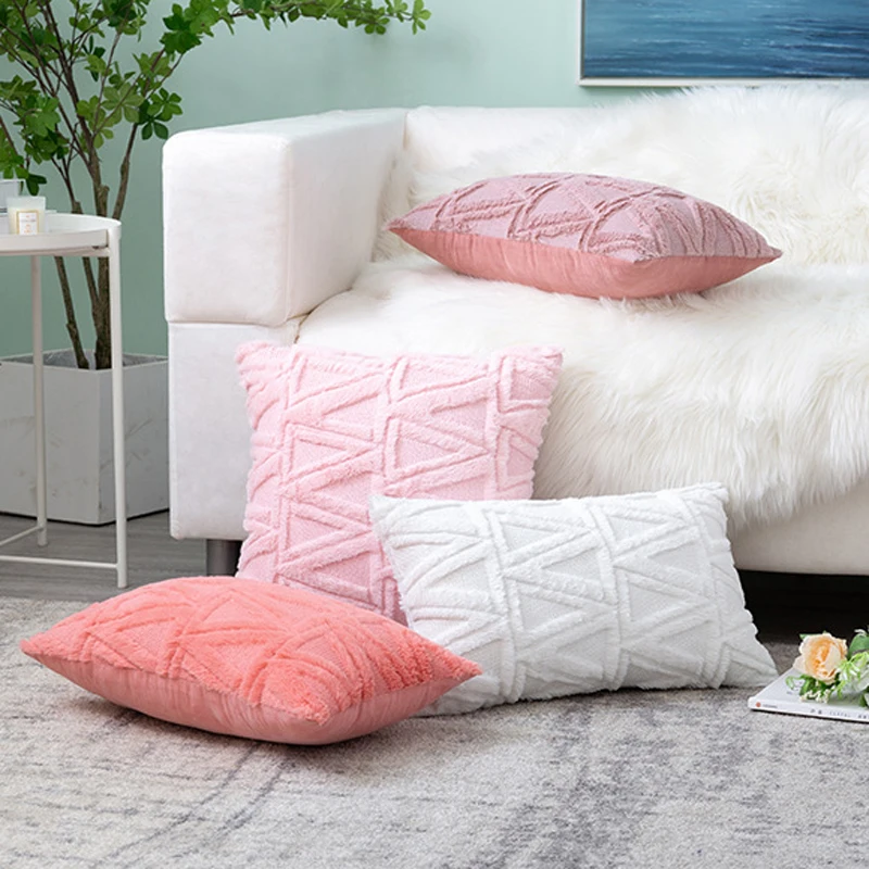 Plush Cushion Cover Solid Decorative Pillows for the Couch Sofa Fluffy  Pillow Cover Soft Fur Pillow Cases Home Decor - AliExpress