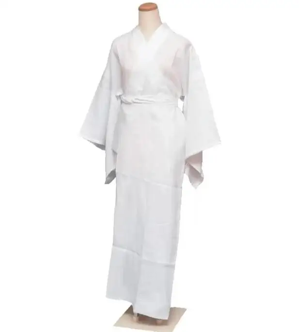 

Japanese Underwear Kimono Cotton White Yukata Bathrobe Women Spring 125CM Robe Thin
