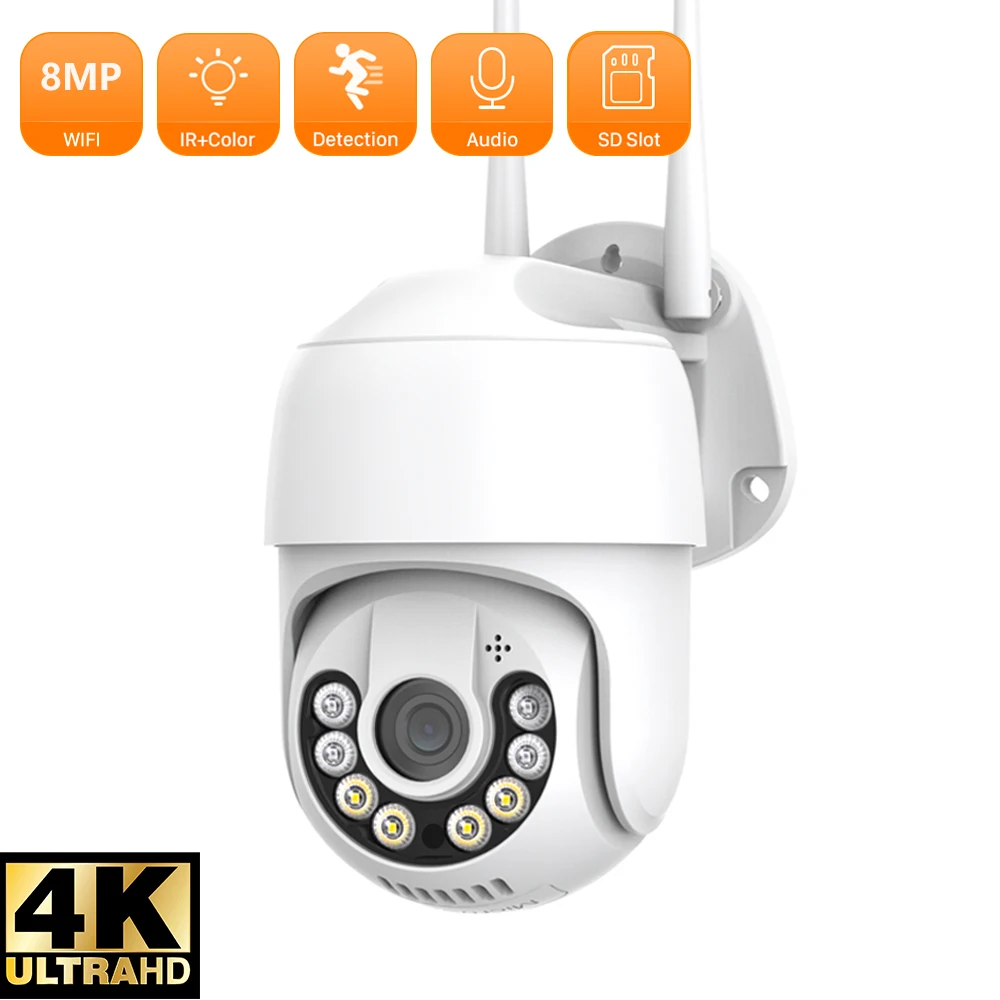 8MP 4K UHD PTZ Camera 5MP AI Human Detect Wifi Outdoor Wireless Waterproof Security Video Surveillance ICSEE | Безопасность и