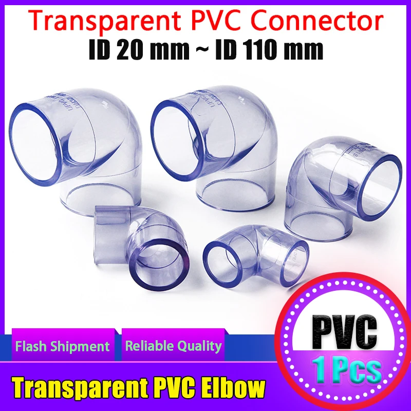 

Transparent PVC Connector UPVC Elbow Joints Aquarium Fish Tank DIY Tools Garden Irrigation Water Pipe Connectors 1 Pcs