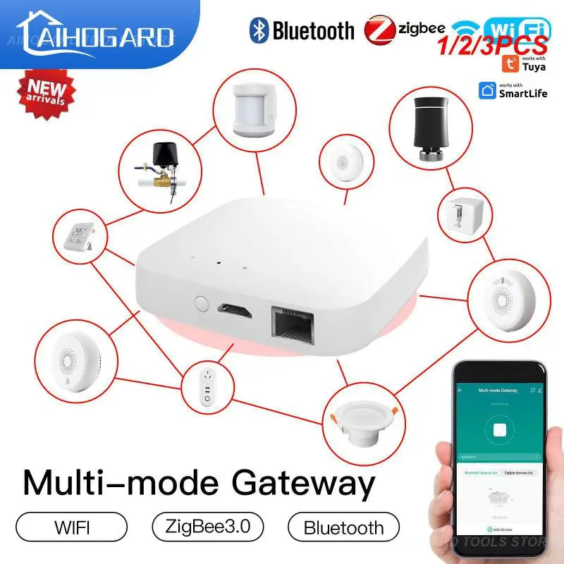 

Шлюз Tuya проводной многорежимный, сетевой хаб с Bluetooth, дистанционное управление через приложение, через Alexa Home, 1/2/3 шт.