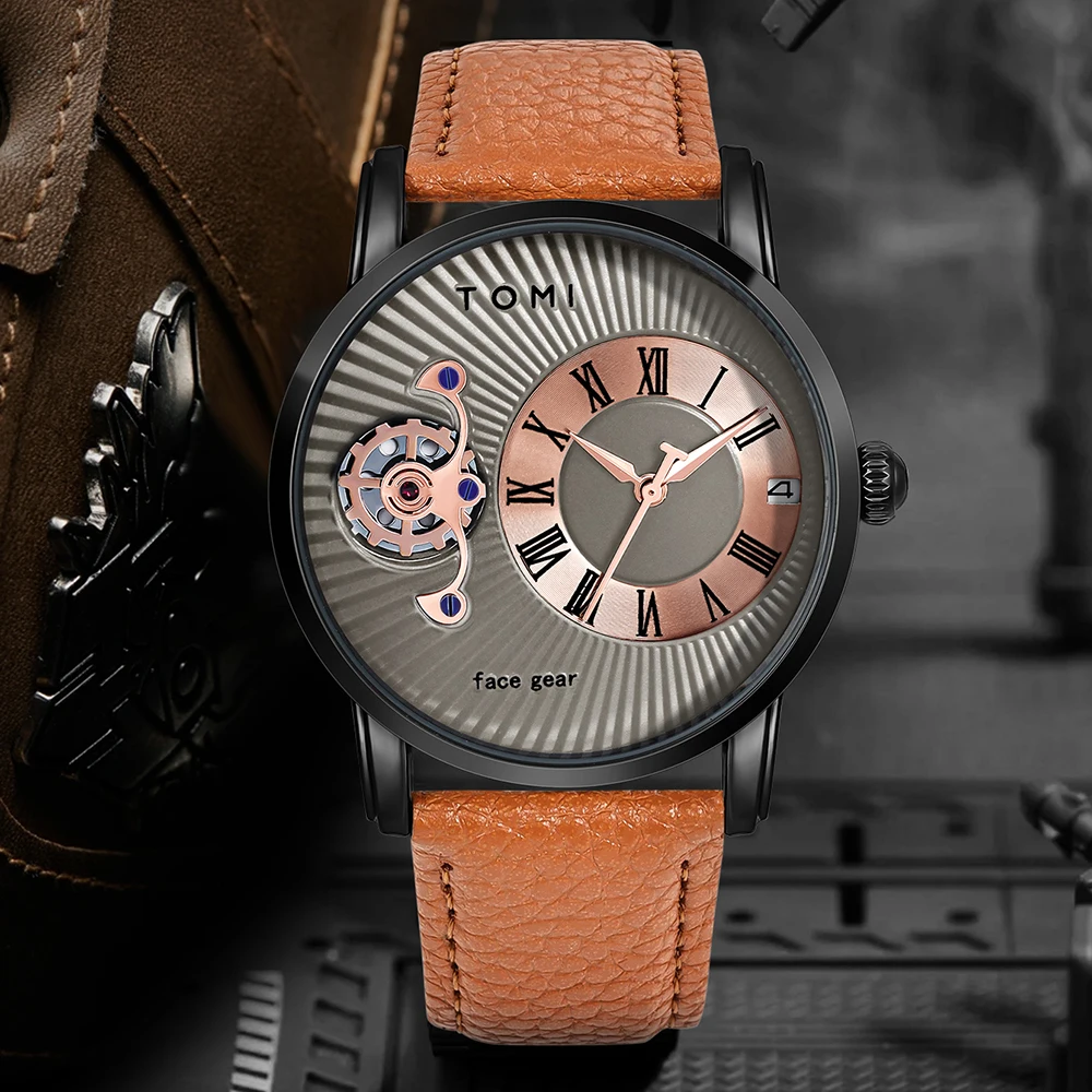 TOMI Classic Minimalist Men's Watch Gift Set Luxury Business Men's