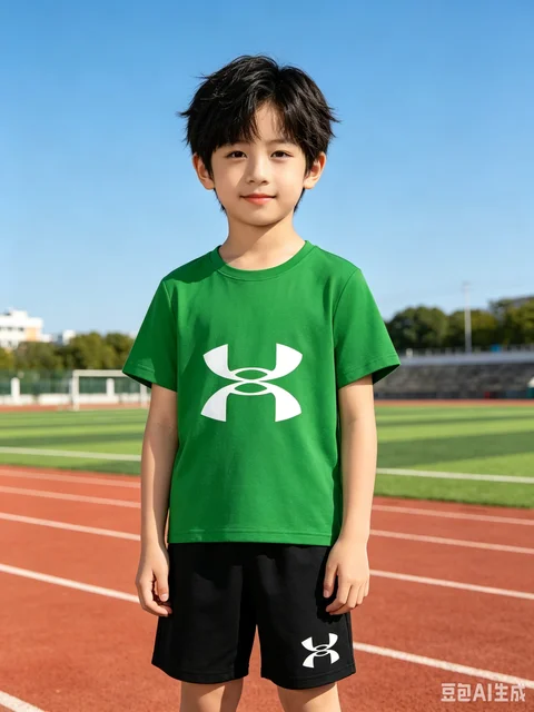 T-shirt à manches courtes et short avec logo imprimé - Vêtements de sport élégants - Ensemble de vêtements de sport pour enfants en 2 pièces - Ensemble pour enfants 1