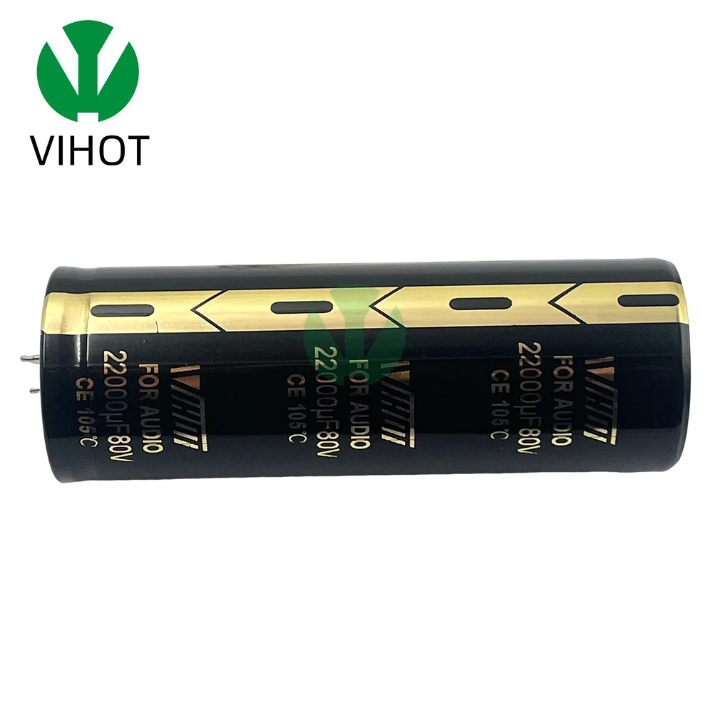 2Pcs VIHOT Audio Electrolytic Capacitor 80V 22000UF For Audio Hifi Amplifier High Frequency Low ESR Speaker