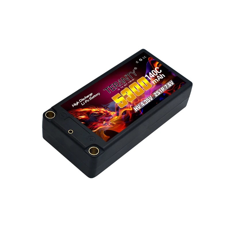 Original TERANTY 2S 7.6V 5300mAh 140C/280C Lipo Battery 1/10 Drift Racing Bigfoot Off road Hard Shell Lithium Battery HV 4