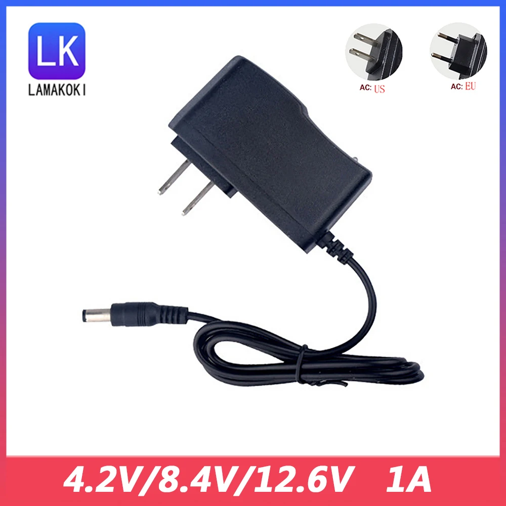 Ac 100-240V Dc 4.2V 8.4V 12.6 V 1A Per 18650 Lion Caricabatteria Al Litio 4.2 8.4 12.6 V Volt 1000Ma