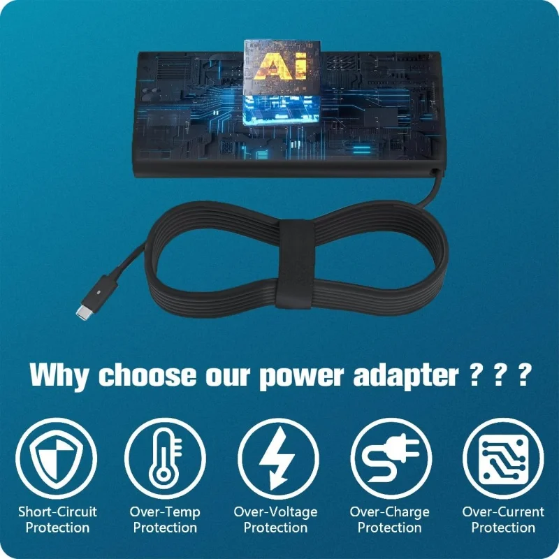 130W USB C Type C Power Adapter Laptop Charger 6