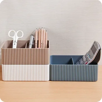 Organizzatore di trucco in plastica griglia Desktop Home Office bagno scatola di immagazzinaggio articoli vari Bin Case Cosmetic Closet closet Organizer