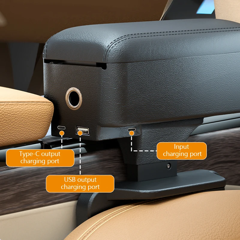 Adjustable Car Armrest Storage Box with Hidden Cup Holder