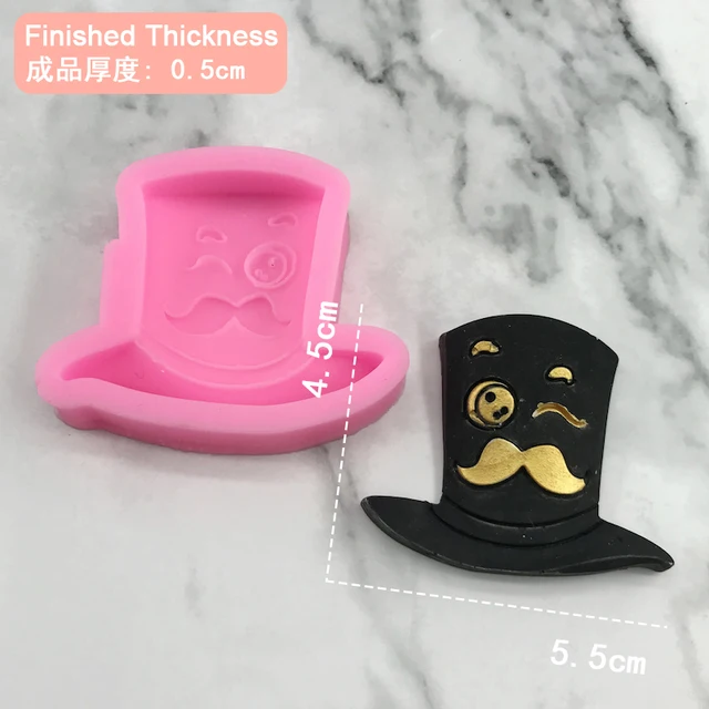 Mnyb Gentleman Kalap Szilikon Penész Szakáll Karikatúra Cukorcraft Csokoládé Készítése Torta Dekoráció Barkácsolás Gyanta Varázsa Gumi Paszta Szerszám - Image 3