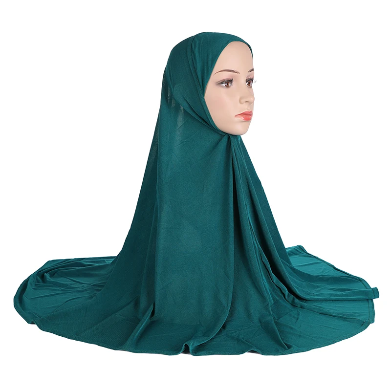 H023 Adults good size 90*80cm plain pray hijab muslim hijab scarf islamic headscarf hat armia pull on headwrap 3